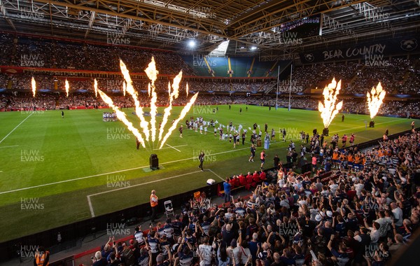 100525 - Bristol Bears v Bath Rugby - Gallagher Premiership - General View of Principality Stadium as Bristol run onto the pitch
