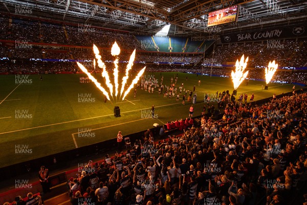 100525 - Bristol Bears v Bath Rugby - Gallagher Premiership - General View of Principality Stadium as Bristol run onto the pitch