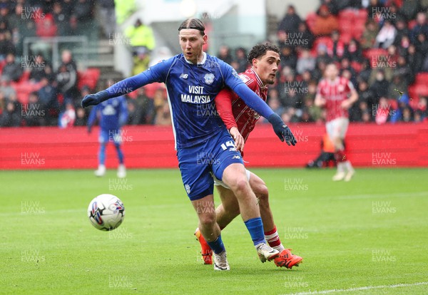 020324 - Bristol City v Cardiff City, EFL Sky Bet Championship - Josh Bowler of Cardiff City fails to make the most of a chance in front of goal