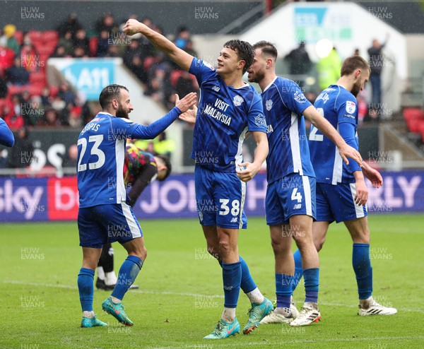 020324 - Bristol City v Cardiff City, EFL Sky Bet Championship - Perry Ng of Cardiff City celebrates after he heads to score goal