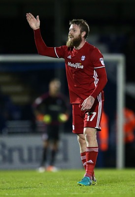 110816 - Bristol Rovers v Cardiff City - EFL Cup - A frustrated Aron Gunnarsson of Cardiff