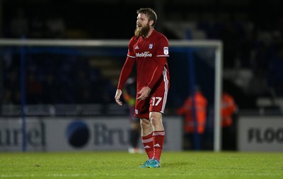 110816 - Bristol Rovers v Cardiff City - EFL Cup - A frustrated Aron Gunnarsson of Cardiff