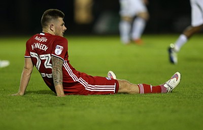 110816 - Bristol Rovers v Cardiff City - EFL Cup - Dejected Matthew Kennedy of Cardiff City at full time