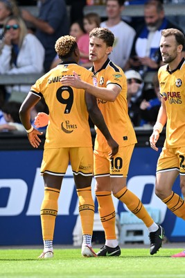 220826 - Bristol Rovers v Newport County - Sky Bet League 2 - Harrison Biggins of Newport County scores the first goal of the game