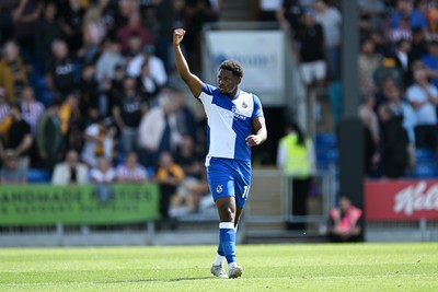 220826 - Bristol Rovers v Newport County - Sky Bet League 2 - Bobby Kamwa of Bristol Rovers celebrates after assisting Ben Purrington of Bristol Rovers goal to equalise the match