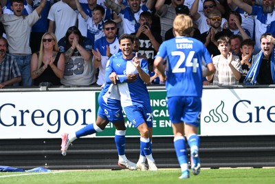 220826 - Bristol Rovers v Newport County - Sky Bet League 2 - Fabrizio Cavegn of Bristol Rovers scores a goal