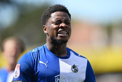 220826 - Bristol Rovers v Newport County - Sky Bet League 2 - Bobby Kamwa of Bristol Rovers celebrates scoring a goal and runs towards the Newport fans