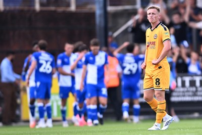 220826 - Bristol Rovers v Newport County - Sky Bet League 2 - Dejected Matt Smith of Newport County after Bristol score their 5th goal