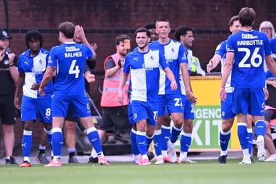 220826 - Bristol Rovers v Newport County - Sky Bet League 2 - Fabrizio Cavegn of Bristol Rovers celebrates scoring a goal