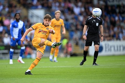 220826 - Bristol Rovers v Newport County - Sky Bet League 2 - Harrison Biggins of Newport County hits a shot from distance
