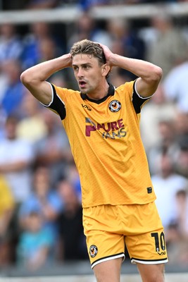 220826 - Bristol Rovers v Newport County - Sky Bet League 2 - Harrison Biggins of Newport County hits a shot from distance