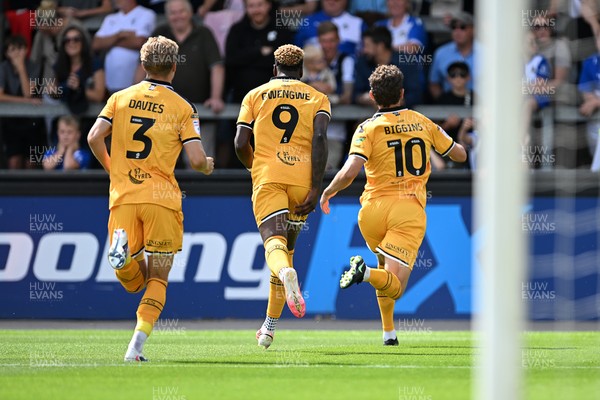 220826 - Bristol Rovers v Newport County - Sky Bet League 2 - Harrison Biggins of Newport County scores the first goal of the game