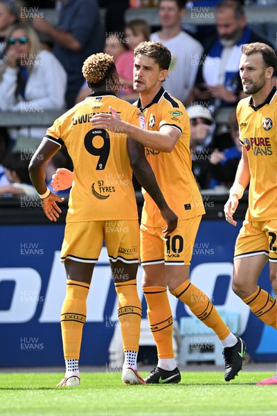 220826 - Bristol Rovers v Newport County - Sky Bet League 2 - Harrison Biggins of Newport County scores the first goal of the game