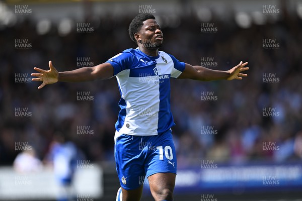 220826 - Bristol Rovers v Newport County - Sky Bet League 2 - Bobby Kamwa of Bristol Rovers celebrates scoring a goal and runs towards the Newport fans