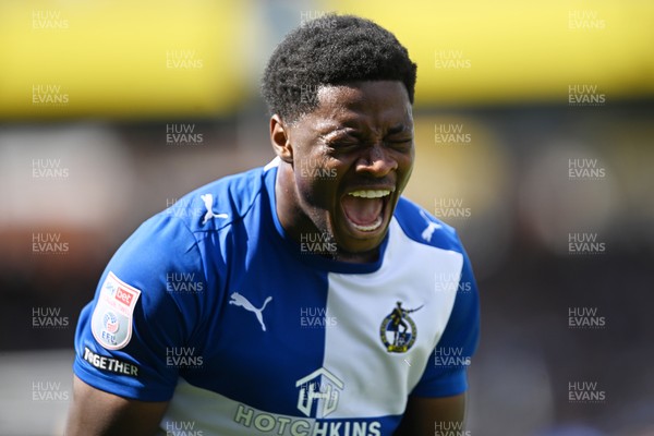 220826 - Bristol Rovers v Newport County - Sky Bet League 2 - Bobby Kamwa of Bristol Rovers celebrates scoring a goal and runs towards the Newport fans