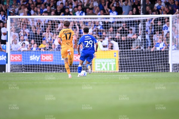 220826 - Bristol Rovers v Newport County - Sky Bet League 2 - Fabrizio Cavegn of Bristol Rovers scores a goal into an empty net