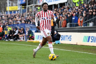 310126 - Bristol Rovers v Newport County - Sky Bet League 2 - Bobby Kamwa of Newport County pulls up whilst making a run