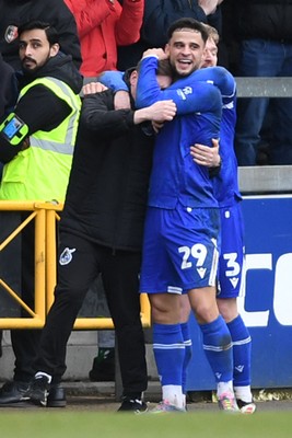 310126 - Bristol Rovers v Newport County - Sky Bet League 2 - Fabrizio Cavegn of Bristol Rovers celebrates scoring a goal
