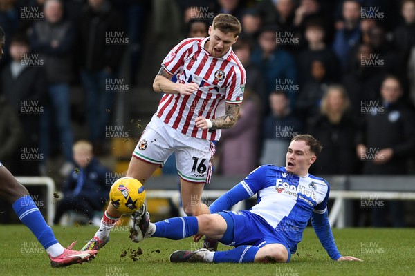 310126 - Bristol Rovers v Newport County - Sky Bet League 2 - James Crole of Newport County is challenged by Kofi Balmer of Bristol Rovers