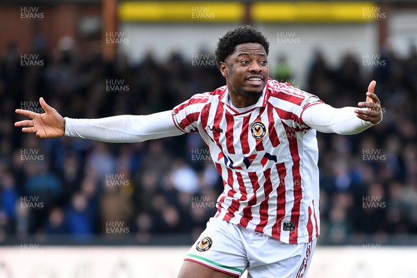 310126 - Bristol Rovers v Newport County - Sky Bet League 2 - Bobby Kamwa of Newport County appeals in frustration