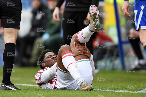 310126 - Bristol Rovers v Newport County - Sky Bet League 2 - Bobby Kamwa of Newport County goes off injured