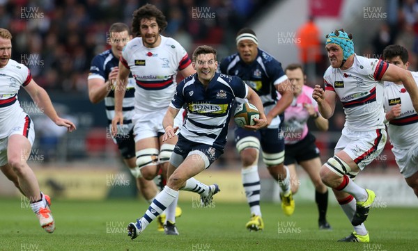 250516 - Bristol Rugby v Doncaster Knights - Championship Final - Will Cliff of Bristol makes a break