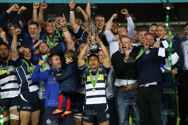 250516 - Bristol Rugby v Doncaster Knights - Championship Final - David Lemi and Bristol lift the Championship Trophy