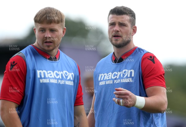 190817 - Bristol Rugby v Scarlets Rugby - Pre Season Friendly - James Davies and Scott Williams of Scarlets