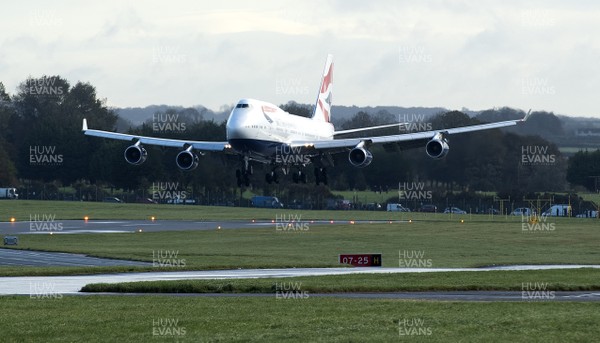 081020 -  The last British Airways 747 jumbo jet to take off from Heathrow arrives at St Athan in South Wales before being scrapped