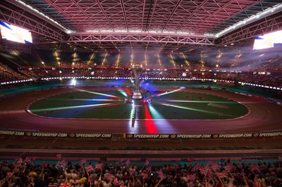 210718 - British FIM Speedway Grand Prix, Cardiff - A general view of the Principality Stadium during the opening ceremony of the British FIM Speedway Grand Prix