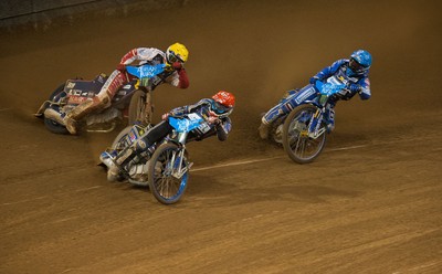 210718 - British FIM Speedway Grand Prix, Cardiff - Riders compete in the heats at the British FIM Speedway Grand Prix