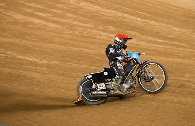 210718 - British FIM Speedway Grand Prix, Cardiff - Tai Woffinden of Great Britain races away to win his heat at the British FIM Speedway Grand Prix