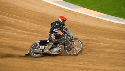 210718 - British FIM Speedway Grand Prix, Cardiff - Tai Woffinden of Great Britain races away to win his heat at the British FIM Speedway Grand Prix