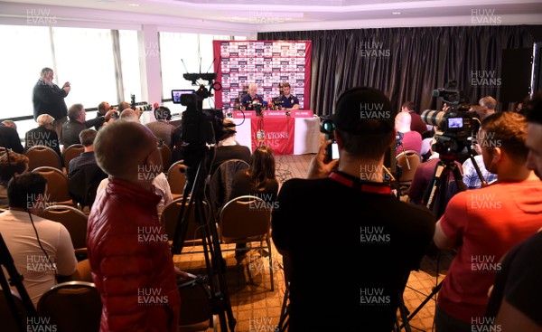 060717 - British & Irish Lions Media Interviews - Warren Gatland and Sam Warburton (right) talk to media