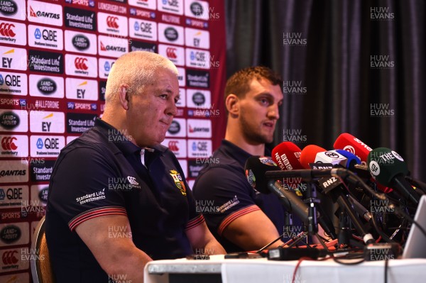 060717 - British & Irish Lions Media Interviews - Warren Gatland and Sam Warburton (right) talk to media