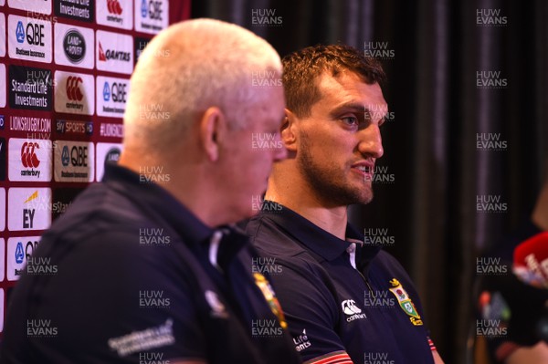 060717 - British & Irish Lions Media Interviews - Warren Gatland and Sam Warburton (right) talk to media