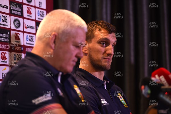 060717 - British & Irish Lions Media Interviews - Warren Gatland and Sam Warburton (right) talk to media