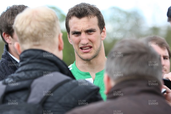 150513 - British and Irish Lions Training session, Vale Resort, Cardiff - The British and Irish Lions captain Sam Warburton gives media interviews 