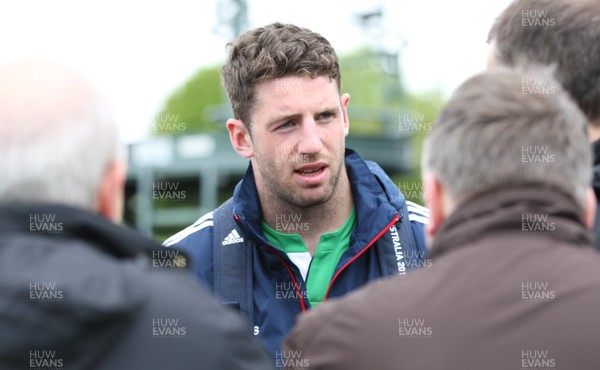 150513 - British and Irish Lions Training session, Vale Resort, Cardiff - Alex Cuthbert gives media interviews 