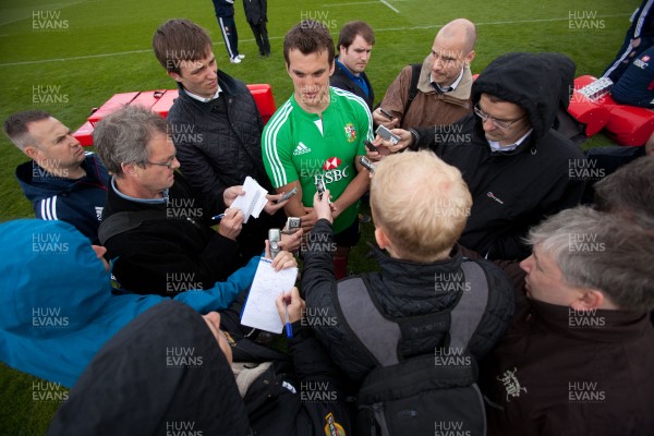 150513 - British and Irish Lions Training session, Vale Resort, Cardiff - The British and Irish Lions Captain Sam Warburton answers questions from the media at the end of training