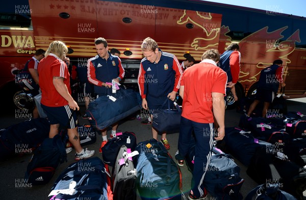 100713 - Welsh British & Irish Lions Arrive Back in Wales  -Sam Warburton and Alun Wyn Jones after arriving at the Vale Hotel from the British & Irish Lions tour of Australia