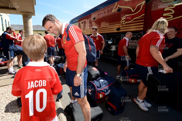 100713 - Welsh British & Irish Lions Arrive Back in Wales  -Jamie Roberts after arriving at the Vale Hotel from the British & Irish Lions tour of Australia