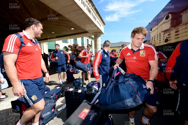 100713 - Welsh British & Irish Lions Arrive Back in Wales  -Jamie Roberts and Jonathan Davies after arriving at the Vale Hotel from the British & Irish Lions tour of Australia