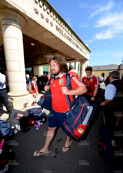 100713 - Welsh British & Irish Lions Arrive Back in Wales  -Adam Jones after arriving at the Vale Hotel from the British & Irish Lions tour of Australia