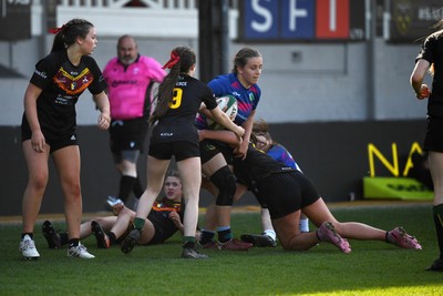 290426 - Bro Dur v Dyffryn Conwy - Girls Schools Final U16 - Road To Principality Finals - Action during the match