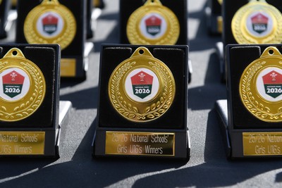 290426 - Bro Dur v Dyffryn Conwy - Girls Schools Final U16 - Road To Principality Finals - medals