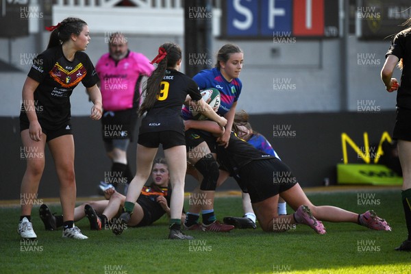 290426 - Bro Dur v Dyffryn Conwy - Girls Schools Final U16 - Road To Principality Finals - Action during the match