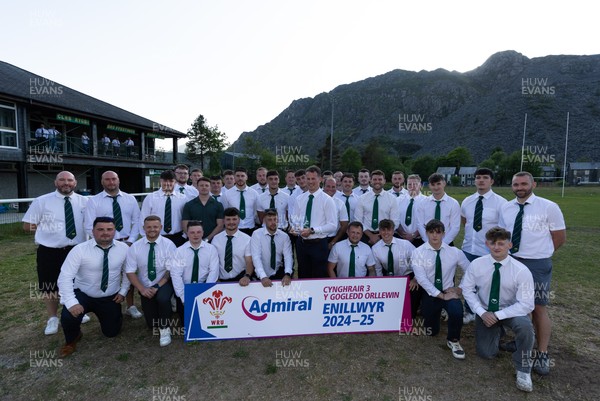 170525 - Bro Ffestiniog RFC, Admiral National League 3 North West Presentation - Bro Ffestiniog RFC captain Huw Parry lifts the trophy after they win the Admiral National League 3 North West title
