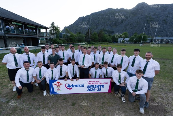 170525 - Bro Ffestiniog RFC, Admiral National League 3 North West Presentation - Bro Ffestiniog RFC captain Huw Parry lifts the trophy after they win the Admiral National League 3 North West title