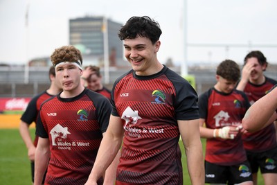 270426 - Bro Teifi v Maes Y Gwendraeth - Road to Principality Finals - Boys U18s Plate - Bro Teifi celebrate at full time